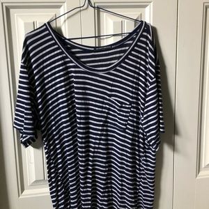 Over-sized, striped t-shirt